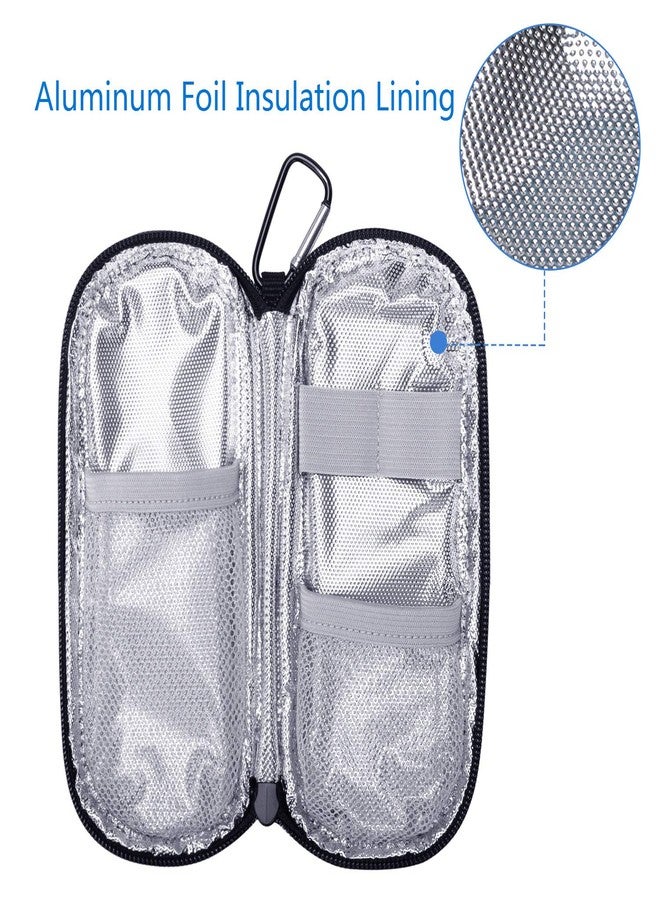 Yarwo Insulin Cooler Travel Case with 2 x TSA Approved Ice Packs, Diabetic Supplies Organizer Insulated Cooling Bag for Insulin Pens, Syringes and Diabetes Testing Kit, Lightweight for Trip, Purple - Image 3